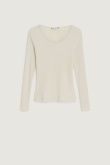 Kremowy longsleeve z miękkiej dzianiny