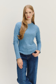 Jasnoniebieski prążkowany longsleeve