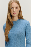 Jasnoniebieski prążkowany longsleeve