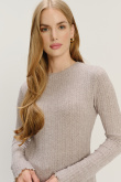 Efektowny, jasnobeżowy longsleeve 