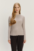 Efektowny, jasnobeżowy longsleeve 