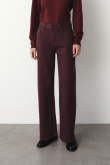 Bordowe jeansy wide leg