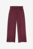 Bordowe jeansy wide leg