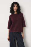 Bordowy sweter oversize