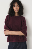 Bordowy sweter oversize