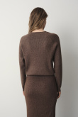 Dzianinowy sweter w kawowym odcieniu brązu