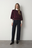Bordowy sweter oversize