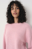 Basicowy sweter w pastelowym odcieniu różu