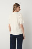Bawełniany t-shirt w kremowym kolorze
