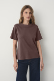 Bawełniany t-shirt w brązowym kolorze