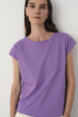 Bawełniany t-shirt w fioletowym kolorze