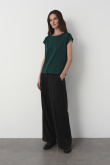 Bawełniany t-shirt w ciemnym odcieniu zieleni
