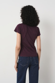 Basicowy t-shirt w ciemnofioletowym kolorze