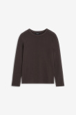 Bawełniany longsleeve w kolorze ciemnobrązowym 