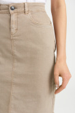 Klasyczna, jeansowa spódnica w oliwkowym kolorze