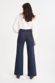 Ciemnogranatowe jeansy wide leg