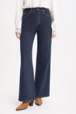 Ciemnogranatowe jeansy wide leg