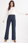 Ciemnogranatowe jeansy wide leg