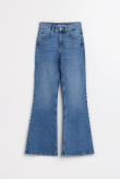 Stylowe niebieskie jeansy typu flare