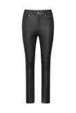 Czarne, powlekane spodnie spodnie typu slim