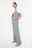 Szare eleganckie spodnie wide leg