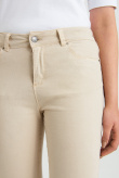 Bawełniane spodnie typu slim, kremowe
