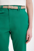Intensywnie zielone spodnie z paskiem