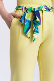 Spodnie z wzorzystym paskiem, limonkowe