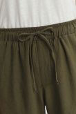 Lniano-wiskozowe spodnie w kolorze khaki