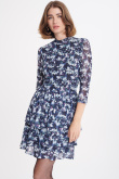 Sukienka mini z półgolfem, kwiatowy print