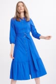 Kobaltowa sukienka z popeliny