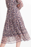 Sukienka z dekoltem typu V, nadruk paisley