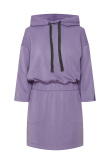Fioletowa sukienka mini z kapturem
