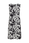 Wiskozowa sukienka z nadrukiem, czarno-biała
