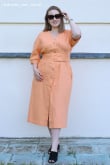 Sukienka z szerokim paskiem, pomarańczowa