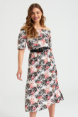 Wiskozowa sukienka hiszpanka, tropikalny print