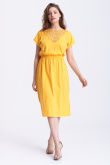 Żółta sukienka z subtelną koronką