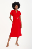 Efektowna czerwona sukienka z wiskozy
