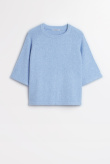 Lekki sweter z krótki rękawem, kolor baby blue