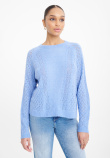 Błękitny sweter z dodatkiem wełny