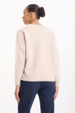 Luźny casualowy sweter w kolorze ecru