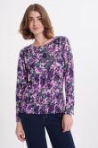 Sweter z różowo-fioletowym nadrukiem