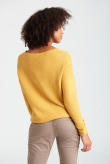 Wiskozowy, luźny sweter w żółtym kolorze