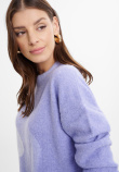 Luźny sweter z abstrakcyjnym wzorem, fiolet