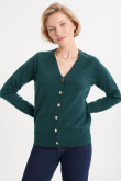Wiskozowy sweter w zielonym kolorze