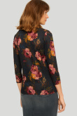 Klasyczny, czarny sweter z nadrukiem w kwiaty