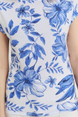 Stylowy top w niebieskie kwiaty