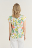 Biały top z kolorowym wzorem tropic