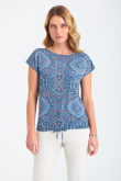 Niebieski top z nadrukiem paisley