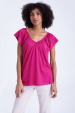 Różowa koszulka z bawełny i modalu